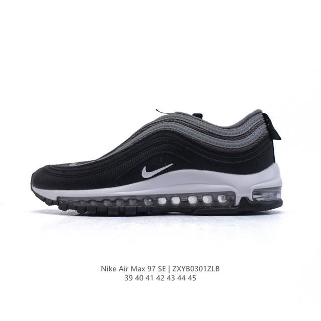 耐克Nike休闲鞋 经典 气垫 Air Max 97 子弹气垫低帮运动鞋。Air Max '97 运动跑鞋以流线型鞋身和卓越科技为热爱运动的你造就全方位防护，强