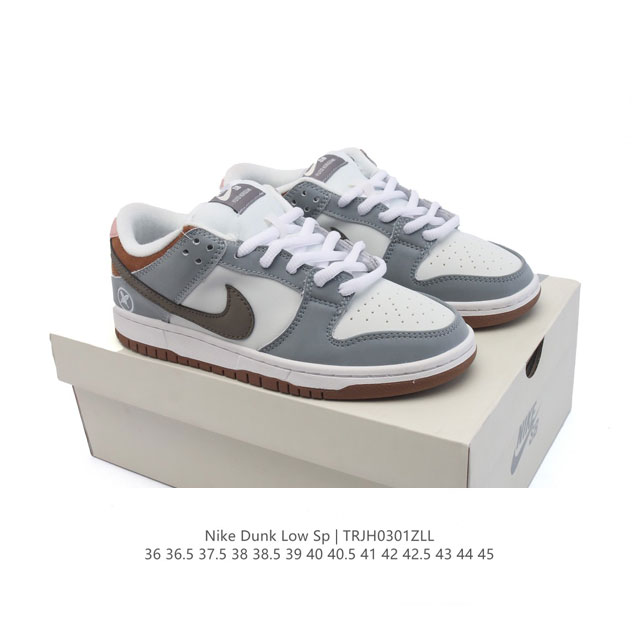 二层皮 耐克Nike Dunk Low 板鞋 Sb系列经典百搭休闲运动板鞋。加厚鞋舌的填充，使舒适性大大提升，同时也更方便穿脱中底部分则加入了脚感柔软舒适Zoo