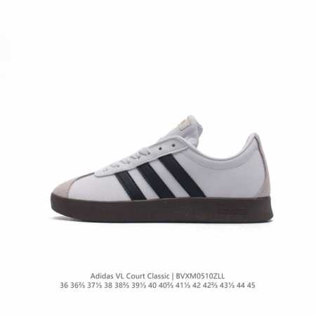 阿迪达斯 Adidas Vl Court Classic Shoes 运动休闲板鞋德训鞋 T头鞋 这款adidas经典运动鞋，以经典造型塑就百搭风格。灵感源自a - 点击图像关闭