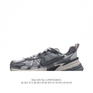 Nike 耐克 V2K Run 减震防滑 复古低帮跑步鞋 超火复古跑鞋，采用太空革组合呼吸网眼布鞋面材质，搭载正确4层组合底模，嵌入tpu加固稳定模块,双层md