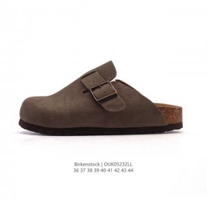 德国百年知名鞋履品牌 勃肯Birkenstock Boston Suede Shearling 波士顿系列休闲凉拖鞋 低帮牛皮绒面革复古软木底包头露跟休闲拖鞋