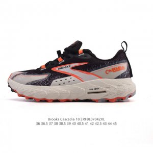 新品公司级 Brooks布鲁克斯Cascadia18山岩男缓震女越野跑鞋登山防滑徒步户外运动鞋#Brooks Cascadia 18山岩,全能防护,舒适安全Ma