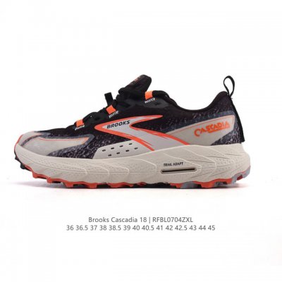 新品公司级 Brooks布鲁克斯Cascadia18山岩男缓震女越野跑鞋登山防滑徒步户外运动鞋#Brooks Cascadia 18山岩,全能防护,舒适安全Ma