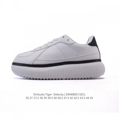 新品 Onitsuka Tiger 鬼塚虎 Delecity 鞋帮高度 低帮 功能 平衡,支撑,增高,耐磨 运动系列 时尚休闲松糕跟 厚底增高小白鞋。Onits