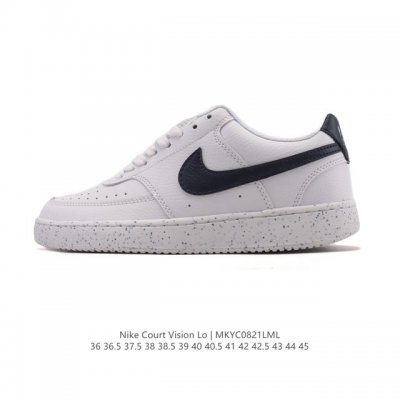 耐克Nike Court Vision Low 校园风低帮复古篮球板鞋男女运动鞋。延续80年代复古篮球鞋，添加学院风细节。皮革组合鞋面，利落风格，重现复古篮球风