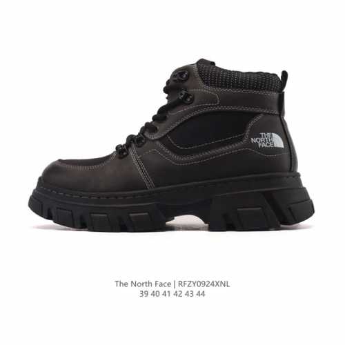 公司级 户外老爹运动鞋 中帮马丁靴 The North Face 北面厚底增高跑步鞋 北脸男款老爹鞋 护脚踝登山鞋 透气织物鞋面 户外耐磨徒步鞋 。具有出色的抓