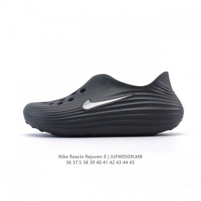 新品 耐克 Nike Reactx Rejuven8 沙滩鞋 柔软回弹耐磨透气凉拖鞋 25夏季新款轻便透气洞洞鞋外穿休闲运动鞋 Hv5060-002 采用质感柔