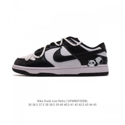 耐克 Nike Dunk Low Retro 运动鞋复古板鞋 双鞋带 解构绑带，作为 80 年代经典篮球鞋款，起初专为硬木球场打造，后来成为席卷街头的时尚标杆，