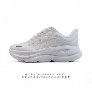 170 hoka畅行无阻 Hoka One One Bondi 9 舒适百搭耐磨轻便 低帮跑步鞋 男女款。Bondi 9 最显著的变化在于其鞋底单元，原本扎实可