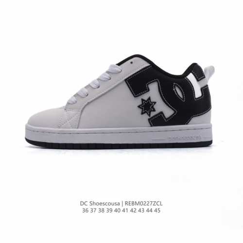 街头装品牌 Dcshoecousa时尚鞋子男女鞋休闲板鞋低帮圆头百搭 琉凤大底耐磨滑板鞋皮质运动舒适Bmx板鞋Dc。鞋型经典百搭，低帮系带设计，皮革鞋面，装饰品