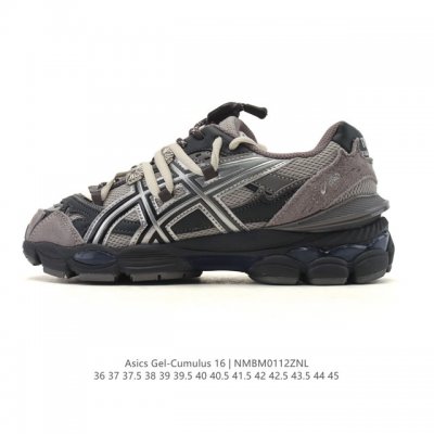 公司级 Asics Gel-Cumulus 16 亚瑟士 防滑耐磨 休闲运动鞋 采用双层提花网面设计 提高包裹性和透气性 后跟搭载稳定系统科技T-Gel提升整体