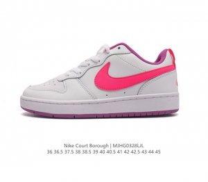 耐克 Nike 男女子运动鞋 Court Borough Low 小空军低帮板鞋 1.其皮革材质的鞋面结合网眼鞋舌 在出众外观与质感的同时提供稳固支撑 并且提升