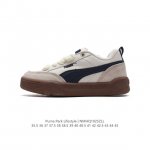 PUMA 彪马 男女运动板鞋，原楦原纸版开发版型，采用环保皮革组合鞋面材质，外置耐磨橡胶大底蕾哈娜同系面包鞋太好看了！彪马Puma Park Lifestyle