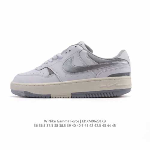 耐克 Nike Gamma Force 防滑减震耐磨低帮复古运动鞋休闲板鞋，Nike Gamma Force 运动鞋采用分层设计，混搭天然皮革和合成材质，焕新经