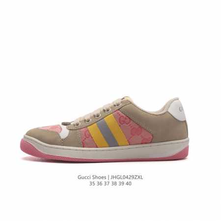 古驰 Gucci Screener系列做旧脏脏鞋时尚厚底增高复古板鞋潮运动鞋，复古学院风款式与融入怀旧运动服风格的面料风靡数十年，不同风格演绎出的协奏之曲为20 - 点击图像关闭