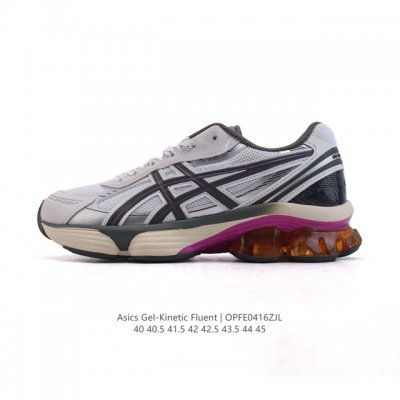 新品公司级 亚瑟士Asics Gel-Kinetic Fluent “Black Gold”白银 舒适百搭 合成革防滑耐磨 低帮跑步鞋 男款 首先配色上十分经典