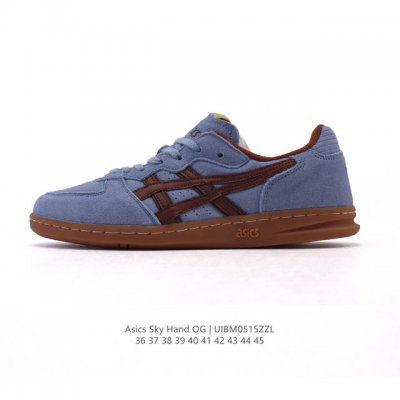 asics 亚瑟士 Skyhand Og 休闲鞋复古舒适 防滑耐磨 低帮 板鞋 男女同款运动板鞋。此款Skyhand Og设计简洁轻量，采用全猪巴革鞋面，搭配皮