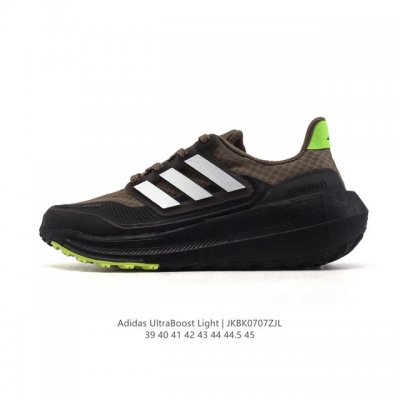 公司级 阿迪达斯 Adidas Ultraboost Light轻弹系列低帮袜套式针织透气缓震休闲运动慢跑鞋，爆米花，搭载Light Boost中底的Ultra