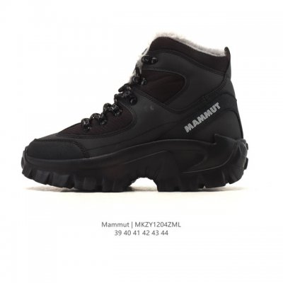 公司级 秋冬新款 加绒加厚猛犸象Mammut登山鞋 马丁靴 厚底增高运动靴子 非常硬核得猛犸象登山鞋 . 采用了专业的鞋底设计，耐磨的橡胶大底和特殊的防滑纹路设