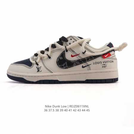公司级 耐克 Nike Sb Dunk Low Pro 运动鞋复古板鞋 潮滑板鞋 解构绑带 双鞋带 路易威登联名。采用柔软皮革鞋面，经久耐穿，塑就如元年款 Du - 点击图像关闭