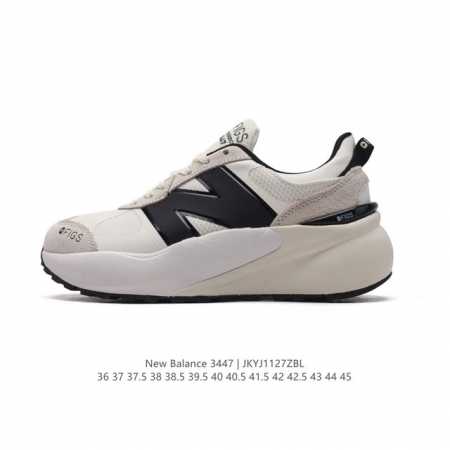 公司级new Balance Nb3447 新百伦织物层牛皮防滑减震透气舒适耐磨减震低帮厚底增高休闲运动老爹鞋。 货号: U3447La 尺码: 36 37 3 - 点击图像关闭