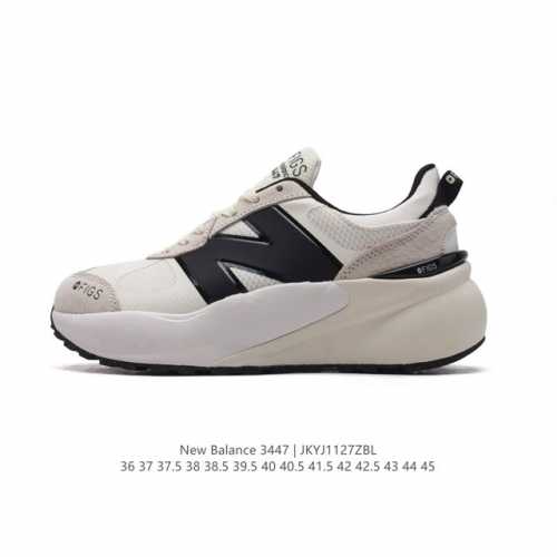 公司级new Balance Nb3447 新百伦织物层牛皮防滑减震透气舒适耐磨减震低帮厚底增高休闲运动老爹鞋。 货号: U3447La 尺码: 36 37 3
