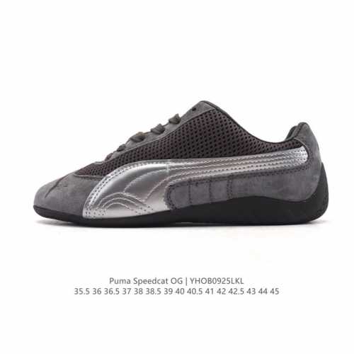 puma Speedca Og 彪马极速赛车系列低帮德训风拼接复古百搭休闲运动赛车鞋 鞋款从80、90年代赛车手所穿的防火赛车鞋为原型，鞋身线条模仿了赛车的流线