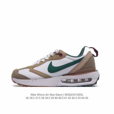耐克 Nike Air Max Dawn 黎明系列 低帮气垫百搭休闲运动慢跑鞋，从配色上彰显出浓厚的复古气质。最大的亮点当属鞋型设计上加入结构元素，汲取1984 - 点击图像关闭