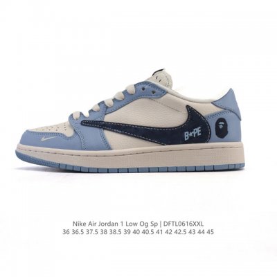公司级 真标 耐克 Nike Air Jordan 1 Low Og Sp Military Blue Aj1乔1倒勾 2025年新款 蛇年新款 低帮篮球鞋 A