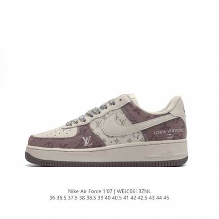Louis Vuitton X Nike Air Force 1 Low 路易威登联名 耐克 空军一号 Af1 低帮百搭休闲厚底增高运动板鞋。柔软、弹性十足的缓 - 点击图像关闭