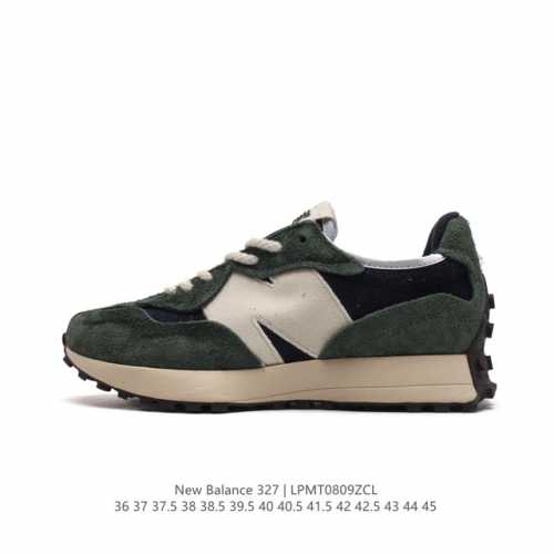 nb 新百伦 New Balance 327系列复古休闲运动慢跑鞋时尚男女运动鞋 以更纯粹的复古风格设计打造的全新造型 侧身还以解构设计，将 N 字标志以做旧压