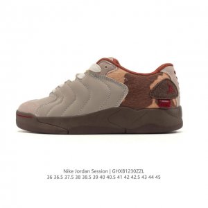 耐克 乔丹 Nike Jordan Session Atmosphere 简约舒适篮球鞋 防滑耐磨 低帮 运动板鞋 Nike Rise ｜麂皮鞋面温柔又质感，搭