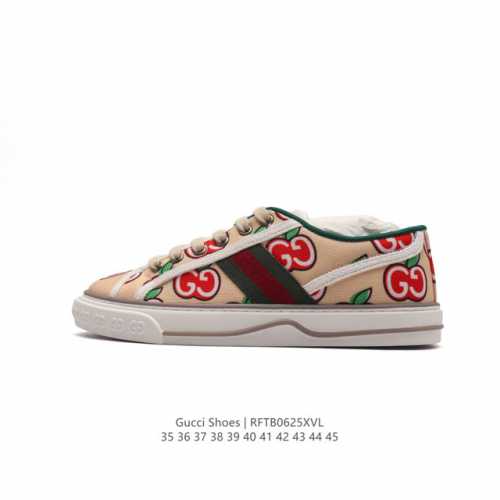 GUCCI 古奇 小白鞋 古驰奢侈品男女运动鞋休闲鞋子 经典耐穿复古感满满的Gucci满印板鞋 生胶底 经典爆款。经典款的鞋子是最适合用来搭配的，不管是出街还是