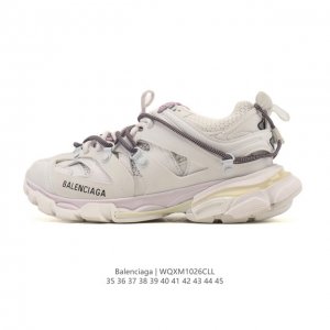公司级Balenciaga巴黎世家 Track Trail 圆头系带 低帮复古运动跑步鞋，户外概念复古老爹鞋 老牌大厂Ok版本出品 专柜同步包装 原装大盒 细节