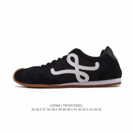 公司级 Loewe 罗意威 Ballet Runner 皮革织物拼接 简约圆头 系带 低帮 运动休闲鞋这双鞋是Loewe新发布的Ballet Runner 2. - 点击图像关闭