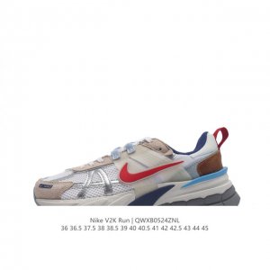 Nike 耐克 V2K Run 减震防滑 复古低帮跑步鞋 超火复古跑鞋，采用太空革组合呼吸网眼布鞋面材质，搭载正确4层组合底模，嵌入tpu加固稳定模块,双层md