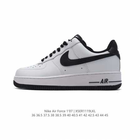 耐克 Nike Air Force 1 '07 Low 空军一号含气垫 低帮百搭厚底增高休闲运动板鞋。柔软、弹性十足的缓震性能和出色的中底设计，横跨复古与现代的 - 点击图像关闭