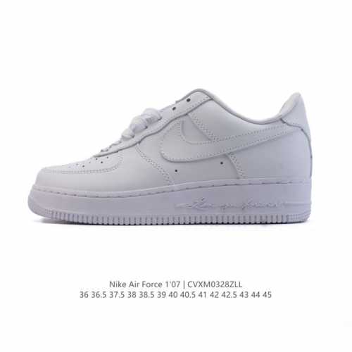 130 耐克 Nike Air Force 1 ’07 空军一号 Af 1 低帮 厚底增高百搭 小白鞋 字母鞋底 休闲运动板鞋。柔软、弹性十足的缓震性能和出色的