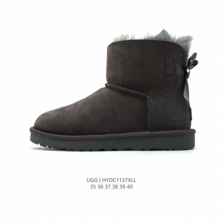 公司级 Ugg雪地靴 高帮筒靴 时尚舒适女鞋厚底增高长筒靴 后跟绑带俏皮可爱的百变造型， 美国轻奢品牌ugg 平底系列冬季 雪地休闲保暖毛毛雪地靴。官方同步包装 - 点击图像关闭
