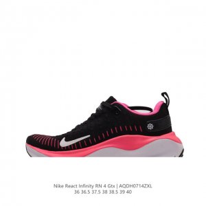 公司级 耐克 Nike Reactx Infinity Run 4瑞亚机能风疾速系列越野缓震休闲运动鞋 公路跑步鞋带气垫厚底增高运动鞋，加宽前足设计和加厚泡绵层