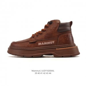 公司级 猛犸象Mammut登山鞋 马丁靴 厚底增高运动靴子 非常硬核得猛犸象登山鞋 . 采用了专业的鞋底设计，耐磨的橡胶大底和特殊的防滑纹路设计，无论是在崎岖的