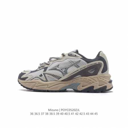 Mizuno 美津浓 复古时尚休闲舒适减震运动跑步鞋 美津浓wave机械缓震，可以说是机械缓震跑鞋科技的翘楚。有着非凡的适应性，有着充分而持久的缓震能力和轻量化 - 点击图像关闭