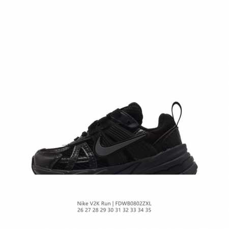 童鞋 Nike 耐克 V2K Run 减震防滑 复古低帮运动跑步鞋 超火儿童复古跑鞋，采用太空革组合呼吸网眼布鞋面材质，搭载正确4层组合底模，嵌入tpu加固稳定 - 点击图像关闭