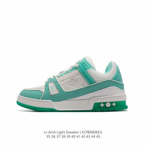 路易威登louis Vuitton Arch Light Sneakers Lv真皮拼色减震网面运动弓型舞蹈复古老爹运动鞋。原装配件5D效果礼盒及全套原装配件包