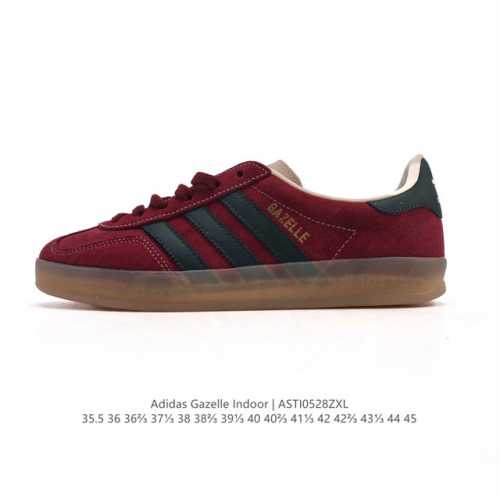 公司级 阿迪达斯 Adidas Originals Gazelle Indoor复古三叶草防滑透明橡胶板鞋经典运动鞋 这款经典鞋,忠于原版设计,缀撞色三条纹和鞋