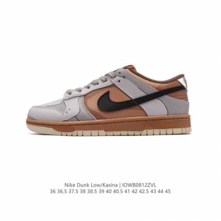 Nike 耐克 采用皮革饰片拼接效果，内置Sole真气垫装置及耐磨橡胶大底街头穿搭，心动联名韩国最大街头服饰品牌KASINA x Nike Dunk Low S - 点击图像关闭