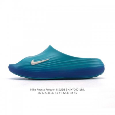 新品 耐克 Nike Reactx Rejuven8 Slide 沙滩拖鞋 露趾拖鞋 一体成型 一脚蹬 厚底增高休闲柔软回弹耐磨踩屎感透气凉拖鞋 25夏季新款轻