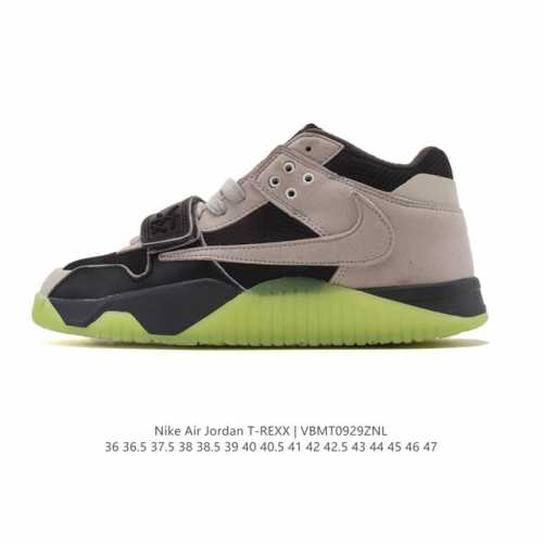 新品公司级 耐克 乔丹 Travis Scott X Jordan Jumpman Jack “Bright Cactus”舒适百搭 防滑耐磨 中帮 复古篮球鞋