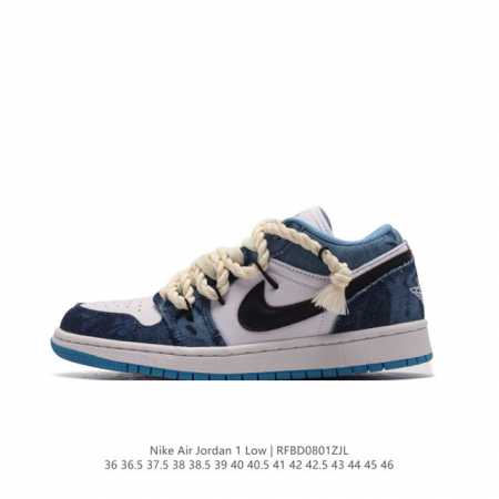 耐克 乔丹air Jordan 1 Low Aj1 乔1 乔丹1代aj1 低帮复古文化休闲运动篮球鞋。该鞋款从 5 年元年款汲取设计灵感，焕新演绎简约经典外观， - 点击图像关闭