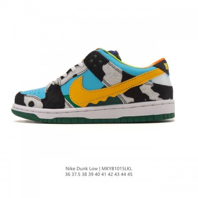 真标 耐克 Nike Sb Dunk Low Pro 男女同款运动鞋复古板鞋。采用柔软皮革鞋面，经久耐穿，塑就如元年款 Dunk 般的复古质感。鞋头透气孔，搭配